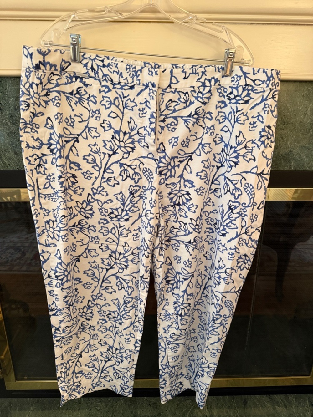 J. Jill White and Blue Floral Capris